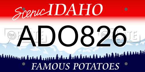 ADO826 Idaho License Plate