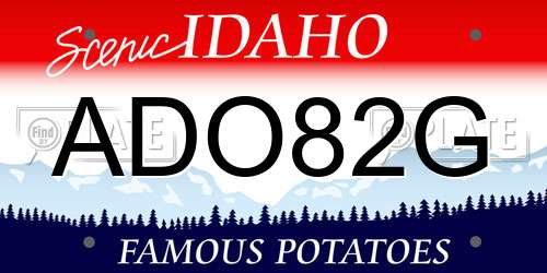 ADO82G Idaho License Plate