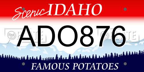 ADO876 Idaho License Plate