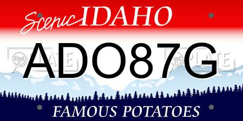 ADO87G Idaho License Plate