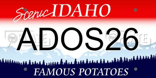 ADOS26 Idaho License Plate