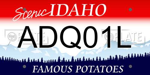ADQ01L Idaho License Plate