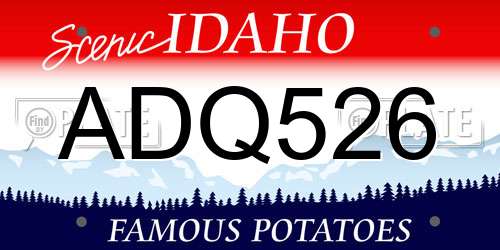 ADQ526 Idaho License Plate
