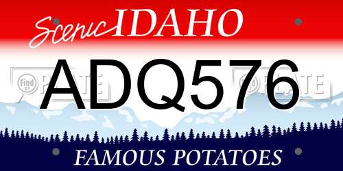 ADQ576 Idaho License Plate