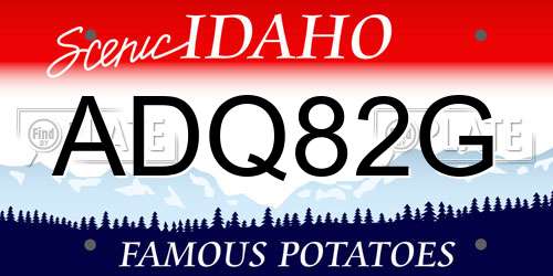 ADQ82G Idaho License Plate