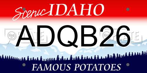 ADQB26 Idaho License Plate