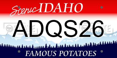 ADQS26 Idaho License Plate