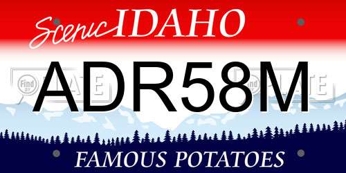 ADR58M Idaho License Plate