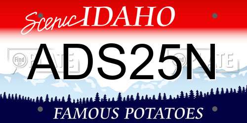 ADS25N Idaho License Plate
