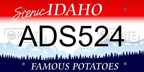 ADS524 Idaho License Plate