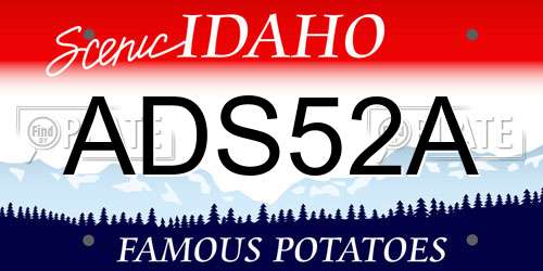 ADS52A Idaho License Plate