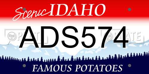 ADS574 Idaho License Plate