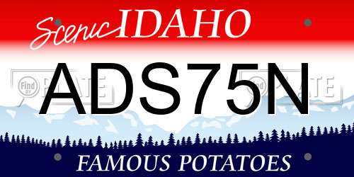ADS75N Idaho License Plate