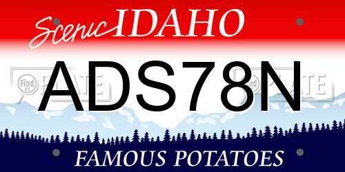 ADS78N Idaho License Plate
