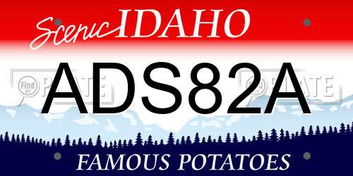 ADS82A Idaho License Plate