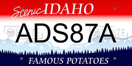 ADS87A Idaho License Plate