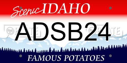 ADSB24 Idaho License Plate