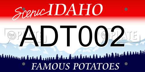 ADT002 Idaho License Plate