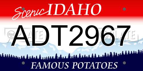 ADT2967 Idaho License Plate