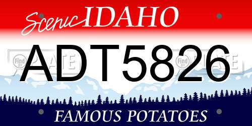ADT5826 Idaho License Plate