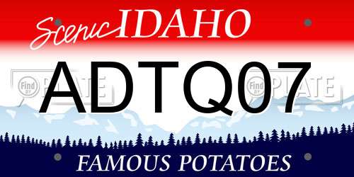 ADTQ07 Idaho License Plate