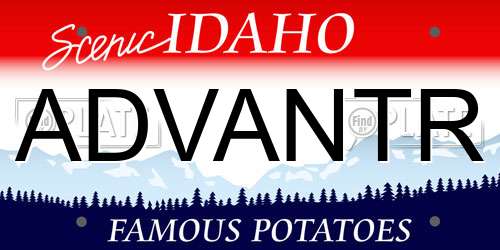 ADVANTR Idaho License Plate