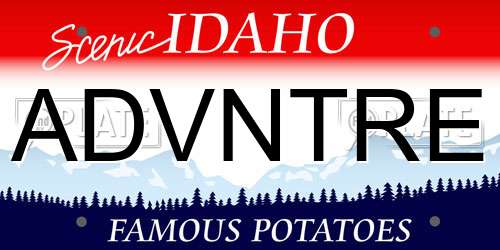 ADVNTRE Idaho License Plate