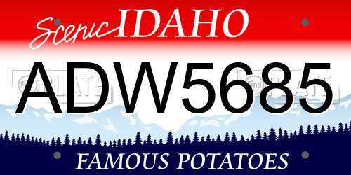 ADW5685 Idaho License Plate
