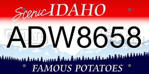ADW8658 Idaho License Plate