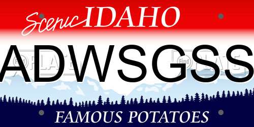 ADWSGSS Idaho License Plate