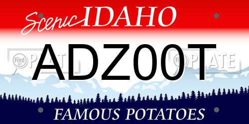 ADZ00T Idaho License Plate