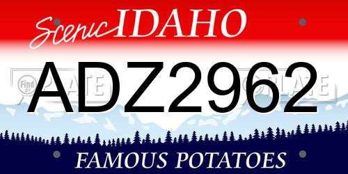 ADZ2962 Idaho License Plate