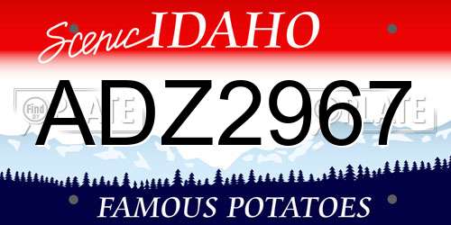 ADZ2967 Idaho License Plate