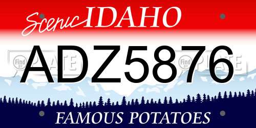 ADZ5876 Idaho License Plate