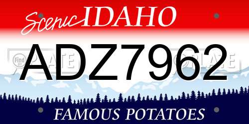 ADZ7962 Idaho License Plate