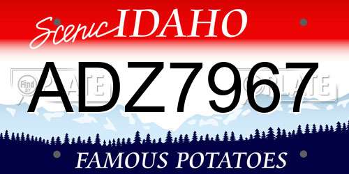 ADZ7967 Idaho License Plate