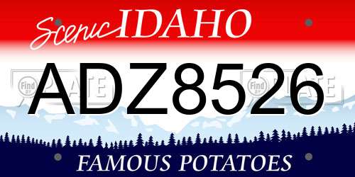 ADZ8526 Idaho License Plate