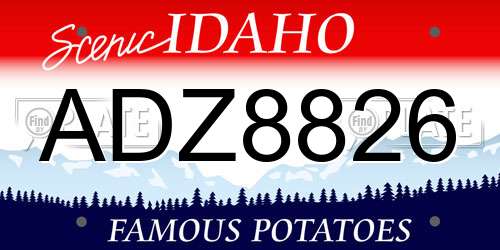 ADZ8826 Idaho License Plate