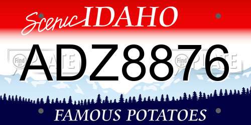ADZ8876 Idaho License Plate