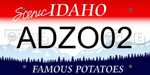 ADZO02 Idaho License Plate