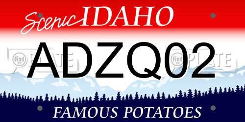 ADZQ02 Idaho License Plate