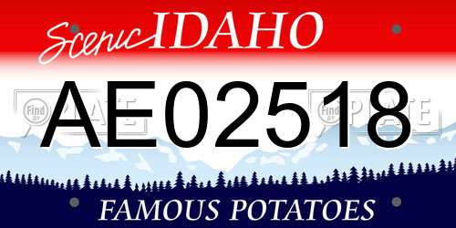 AE02518 Idaho License Plate
