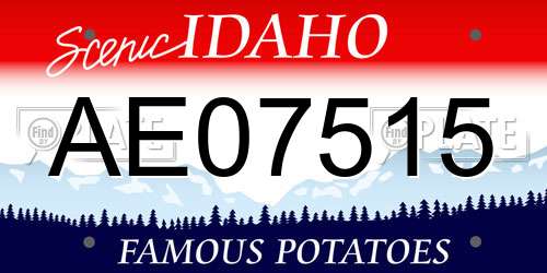 AE07515 Idaho License Plate