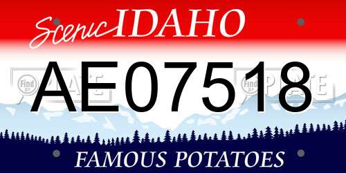 AE07518 Idaho License Plate