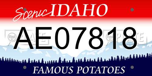 AE07818 Idaho License Plate