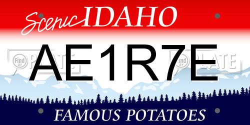 AE1R7E Idaho License Plate