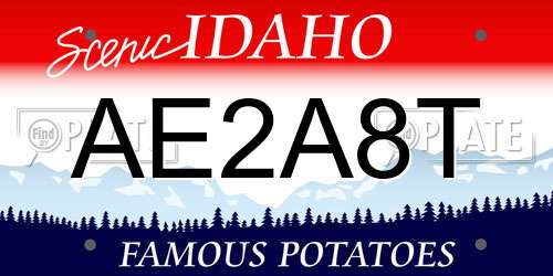 AE2A8T Idaho License Plate