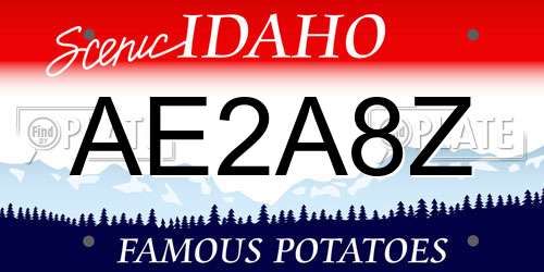 AE2A8Z Idaho License Plate