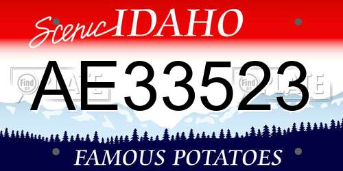 AE33523 Idaho License Plate