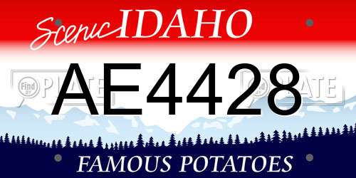 AE4428 Idaho License Plate